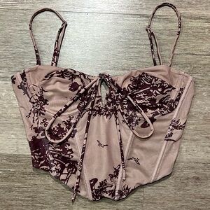 Mesh Boned Corset with Adjustable Bow